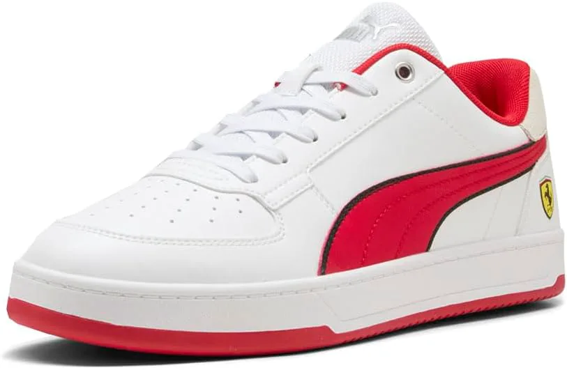 Мужские кроссовки PUMA Scuderia Ferrari X Caven 2.0 с шнуровкой для повседневной носки - черные, белый — фото 3