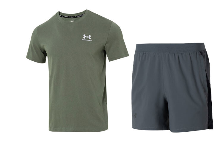 

Мужская повседневная спортивная одежда Under Armour, цвет Army green + gray