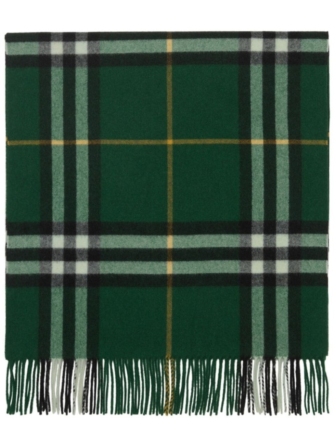 

Burberry кашемировый шарф с бахромой в клетку, зеленый