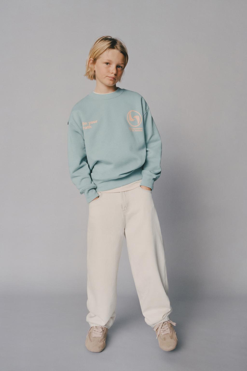 

Толстовка с принтом ZARA, цвет Sea green