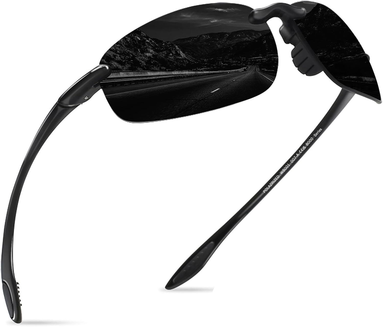 

Поляризованные спортивные солнцезащитные очки WISTON для мужчин и женщин, оправа Tr90 без оправы, для бега, рыбалки, бейсбола, вождения, модель W8001, C06 Glossy Black/Dark Grey-polarized