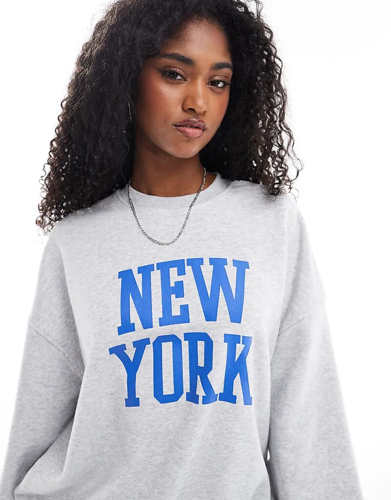 

Толстовка Cotton On с лицензионным принтом New York серого цвета Cotton On