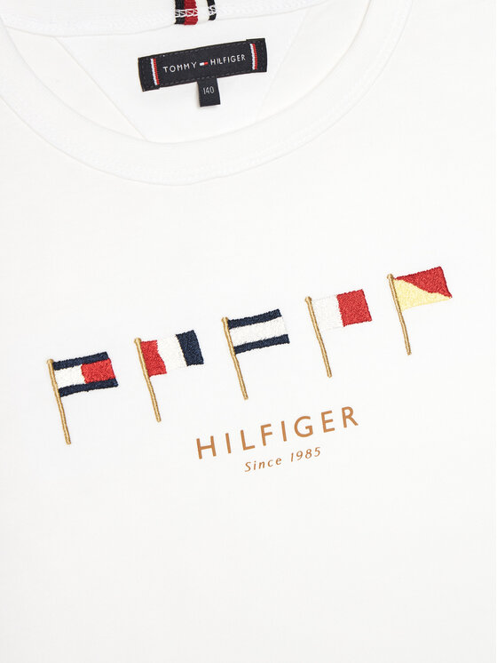 Футболка обычного кроя Multiflag KB0KB09532 D Tommy Hilfiger, белый — фото 3