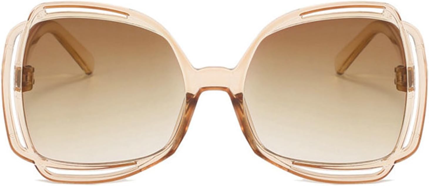 

Willochra Модные солнцезащитные очки большого размера для женщин, дизайнерские ретро-очки квадратной формы с градиентным переходом цвета, женские очки в двойной крупной оправе, C7