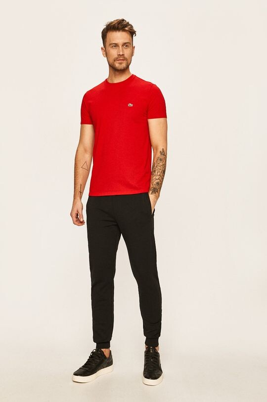Хлопковая футболка Lacoste, красный — фото 2