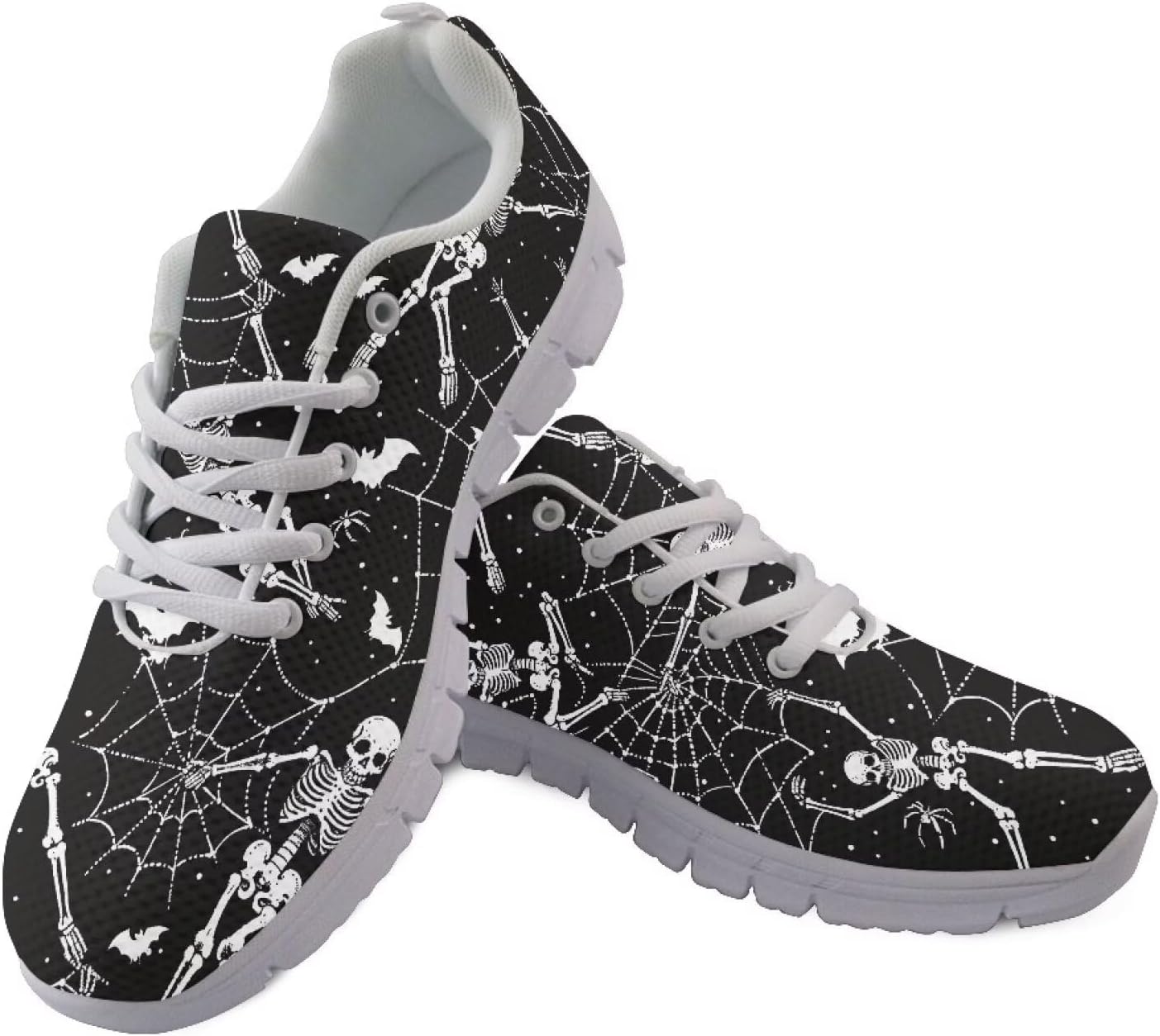 

Крутые мужские кроссовки для Хэллоуина, спортивная обувь для хэллоуинской вечеринки, «Угощение или шалость», декор в стиле ужасов Giftpuzz, белый