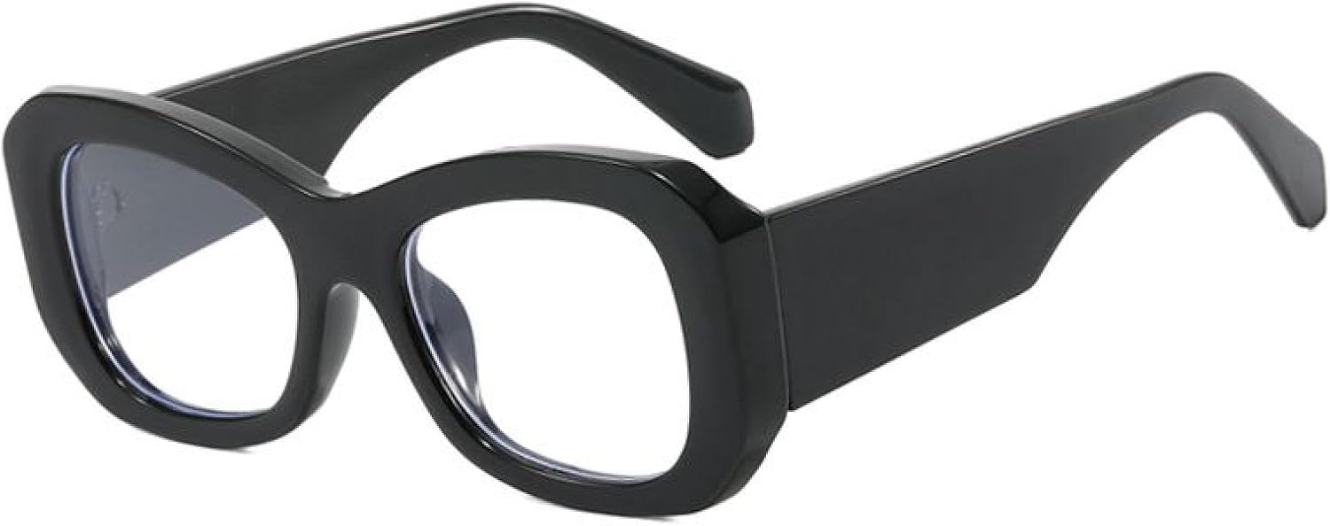 

Солнцезащитные очки в крупной оправе для женщин и мужчин, роскошные винтажные солнцезащитные очки в стиле панк, широкие дужки, защита от УФ-излучения UV400 TYUVIVO, Black Clear