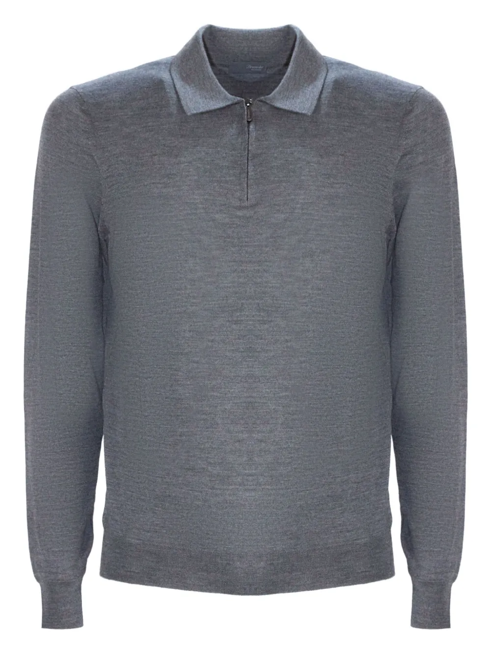 

Поло на молнии Drumohr, серый