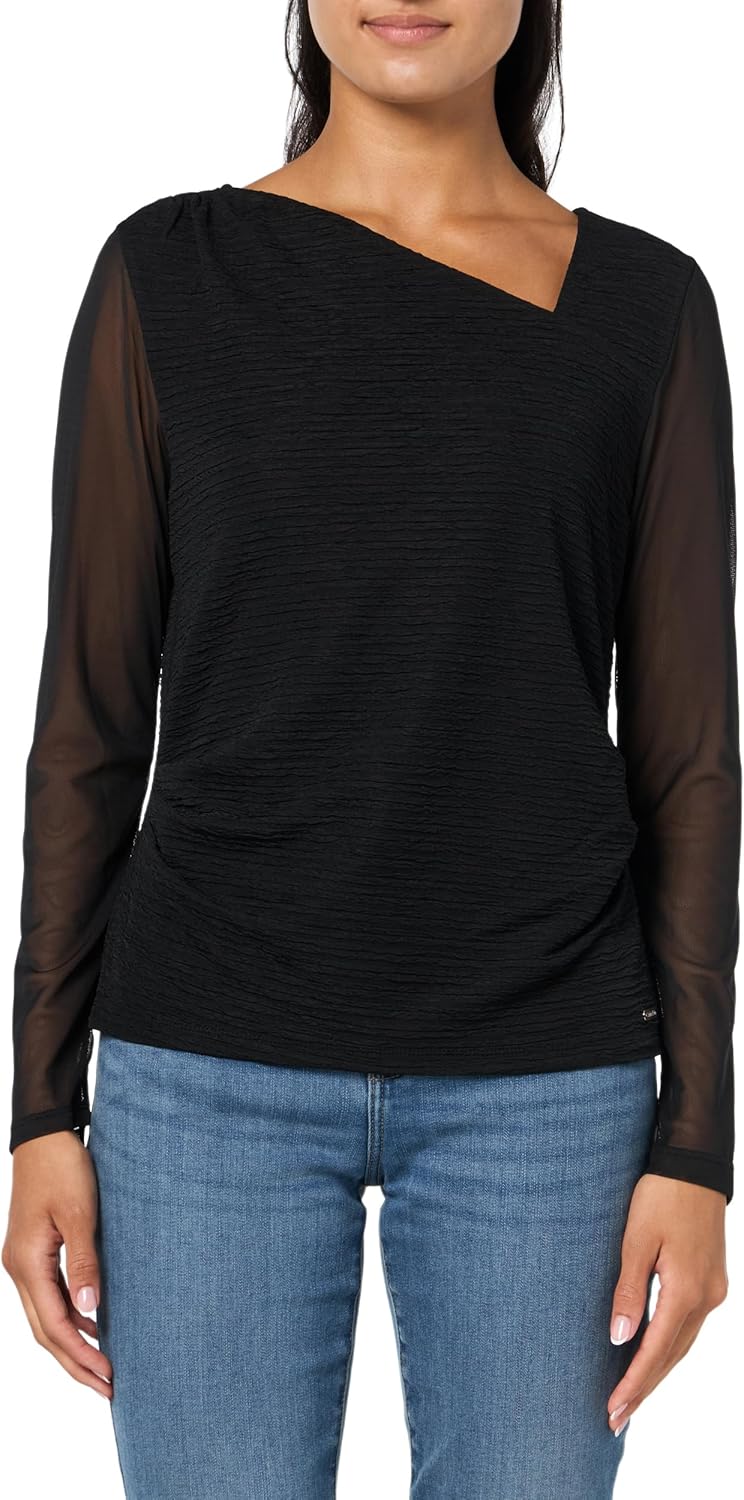 

Женский топ Calvin Klein с длинными рукавами и асимметричным вырезом, Black