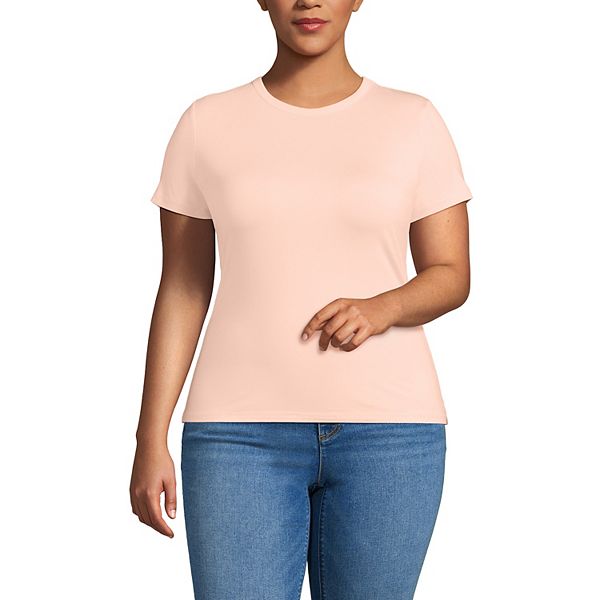 

Футболка с коротким рукавом и круглым вырезом Plus size Lands' End, Soft Mineral Blush