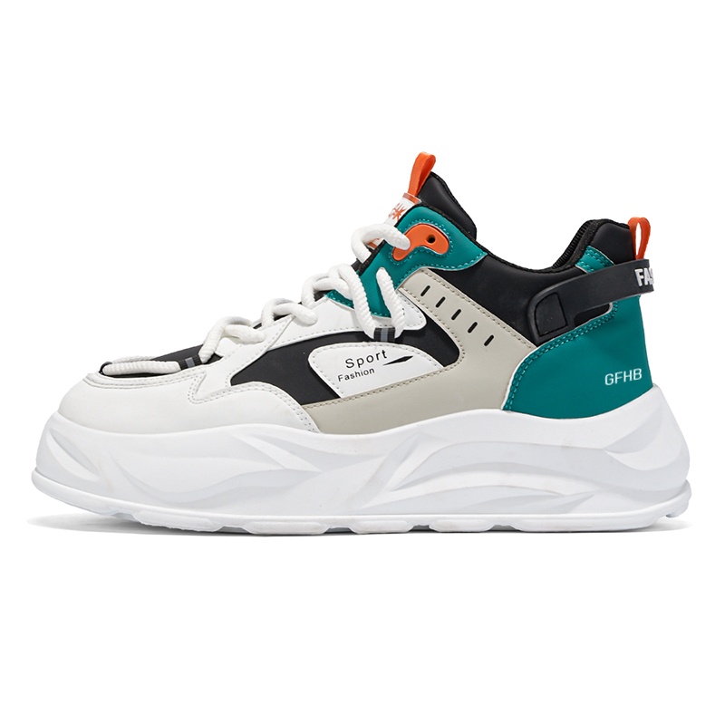 

Абразивостойкие увеличивающие рост детские повседневные кроссовки для подростков Kung Fu partners, белый/черный