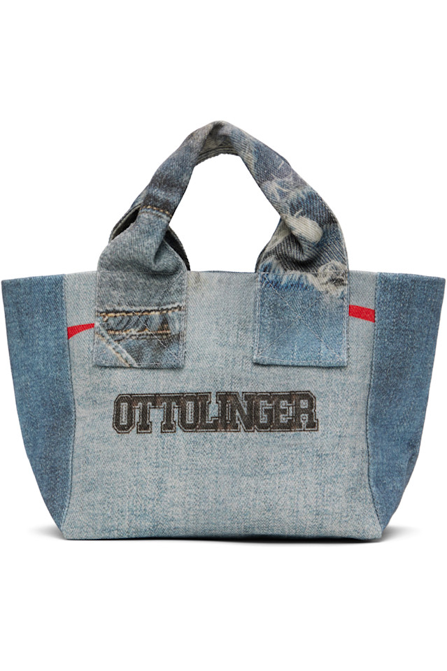 

Мини-джинсовая сумка-шопер Ottolinger, цвет denim print