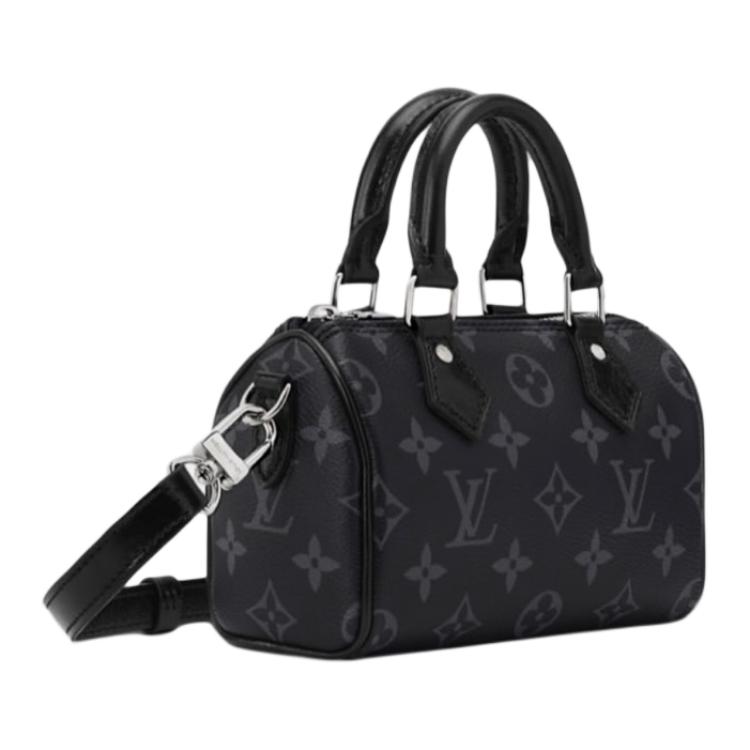 LOUIS VUITTON НаноСпиди Покрытый холст Женская одноручная сумка через плечо Черная — фото 3