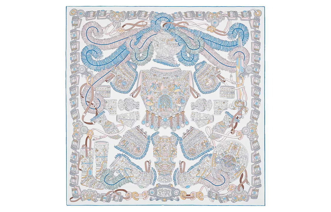 

Шёлковый шарф Unisex Blue HERMES