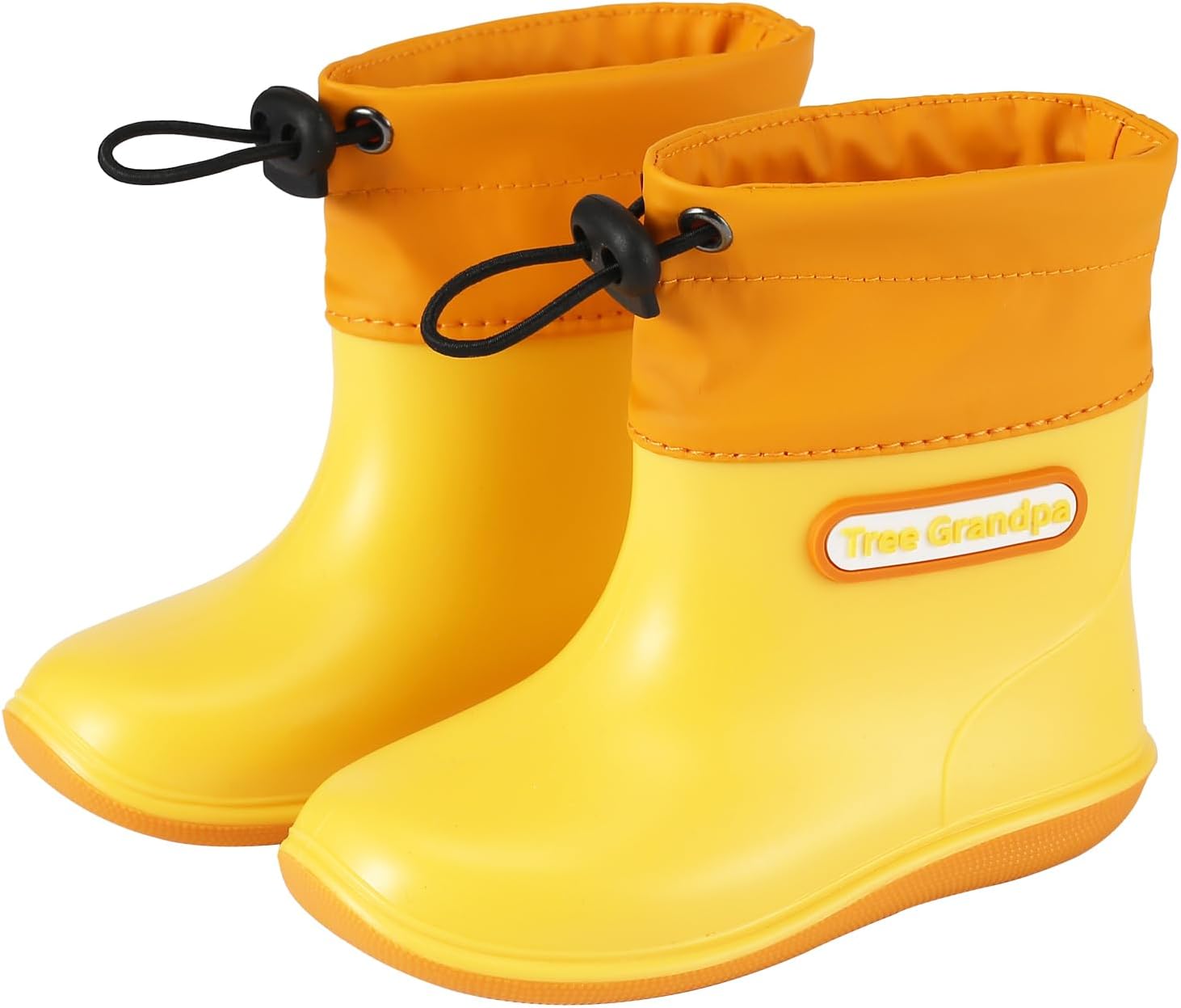 

Детские резиновые сапожки для малышей для мальчиков и девочек, легкие, водонепроницаемые, удобные для надевания NQTOER, Shukou Yellow