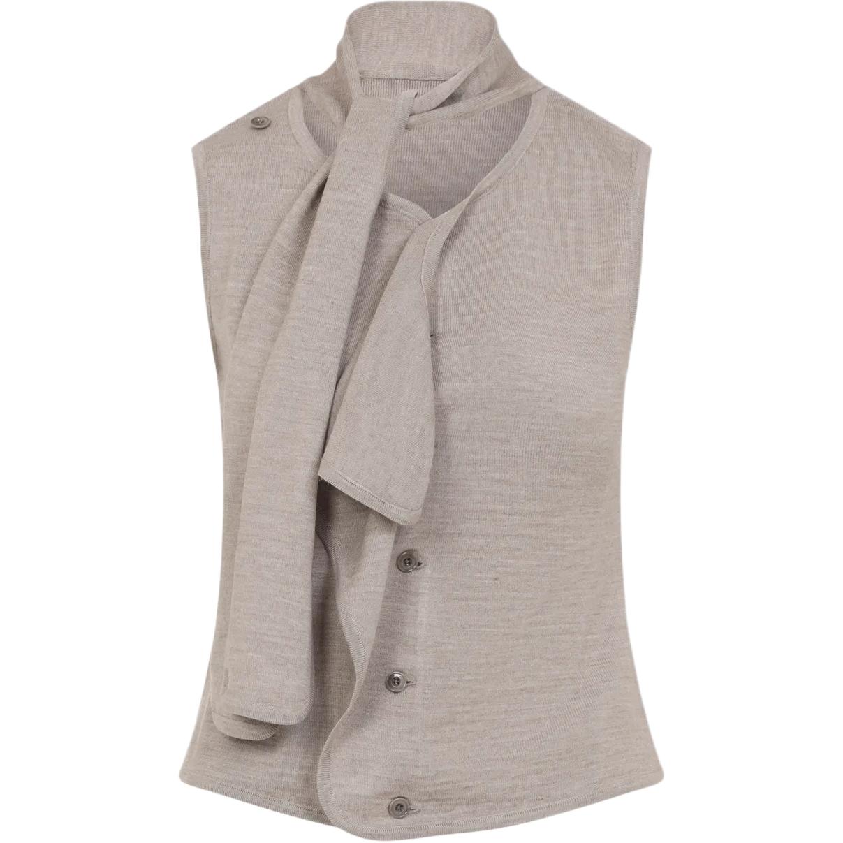 

Вязаный топ без рукавов с завязками на шее Lemaire, светлый taupe