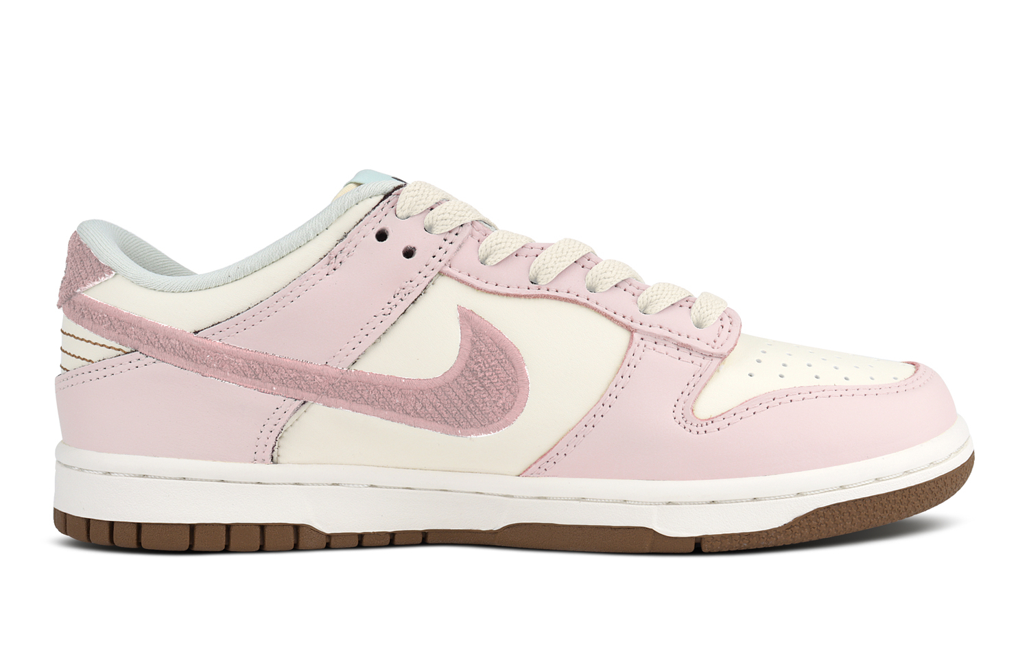 Nike Dunk Low Top детские скейтбординг кроссовки beige white pink для подростков — фото 3
