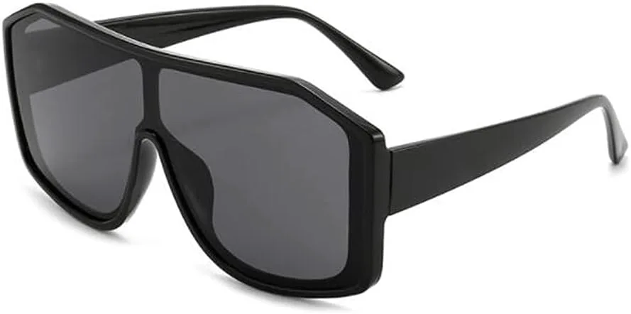 

Крупные квадратные солнцезащитные очки для мужчин и женщин, модные солнцезащитные очки с защитой от УФ-излучения Angelastore, Black Frame Black Gray Flakes