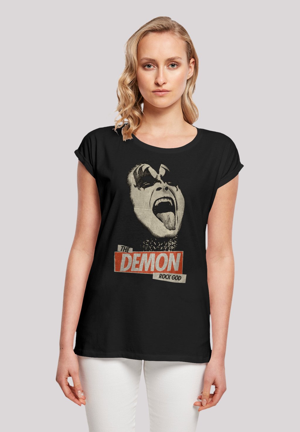 

Футболка с принтом KISS HARD ROCK BAND DEMON F4NT4STIC, черный