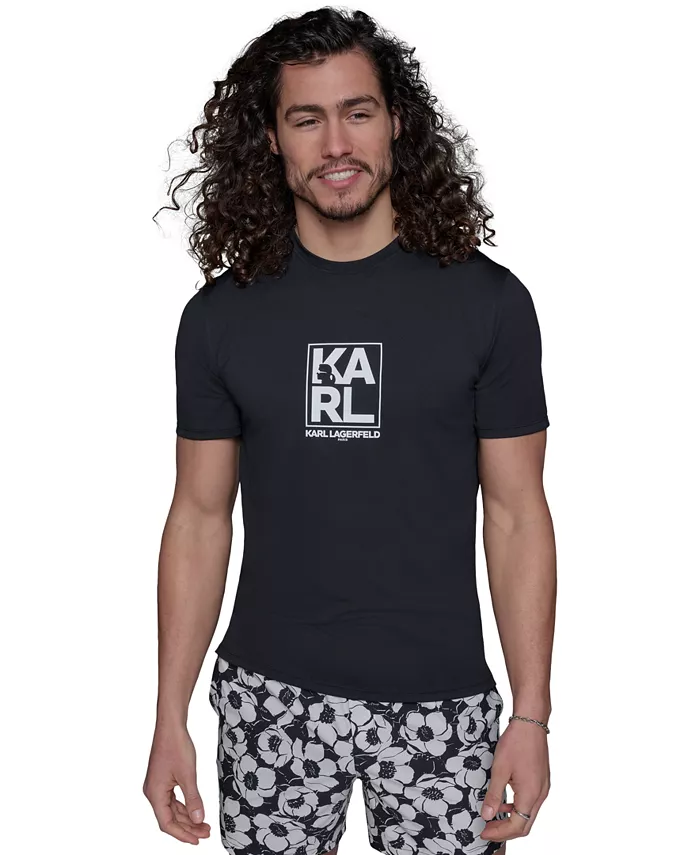 

Мужская рашгард с логотипом Regular-Fit KARL LAGERFELD PARIS, черный