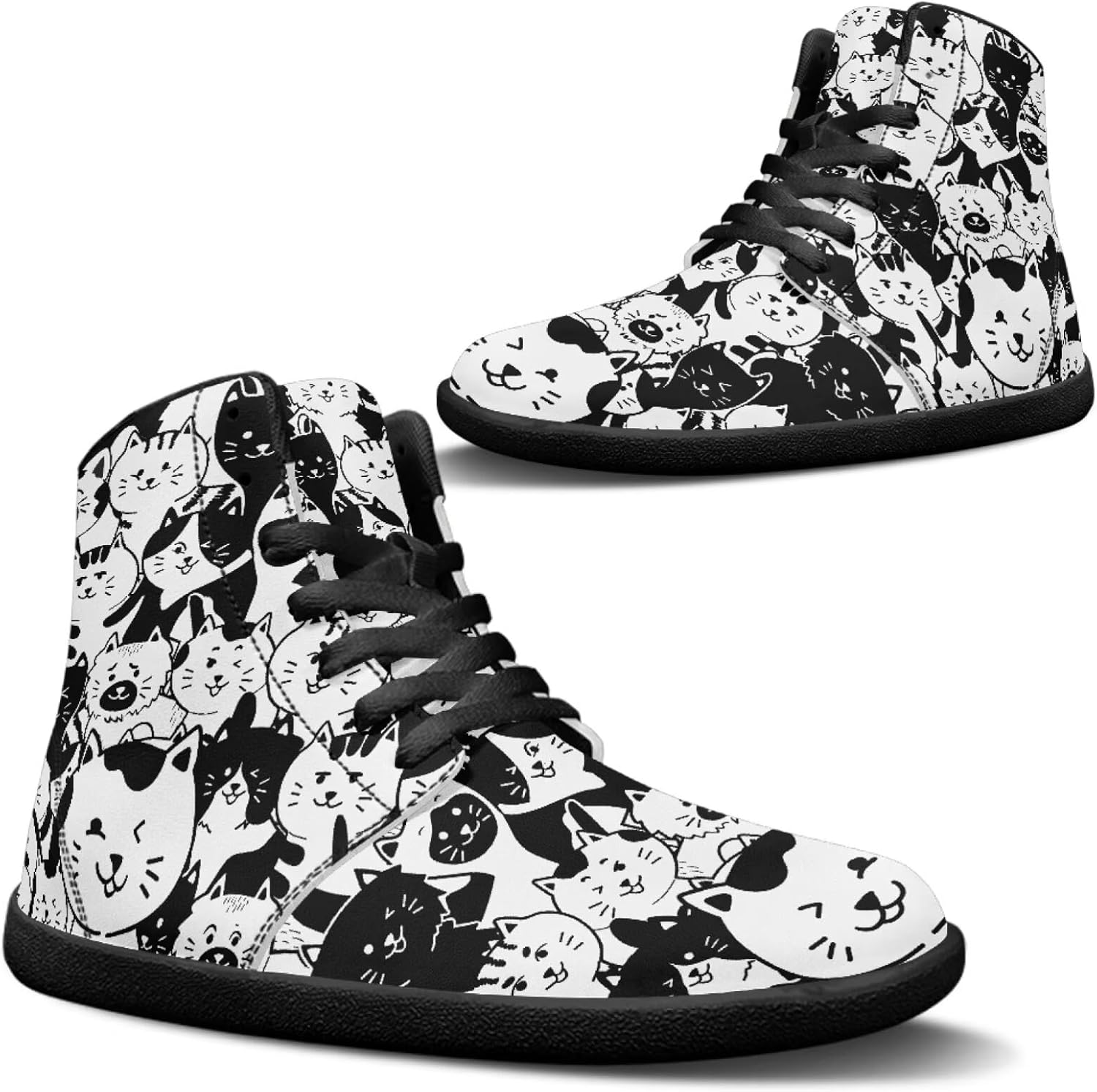 

Мужские модные кроссовки Jeiento, минималистичные обувь с нулевым перепадом подошвы, прогулочные обувь с широкой передней частью, ботинки, обувь с изображением кошек и животных, Cartoon Cat Theme