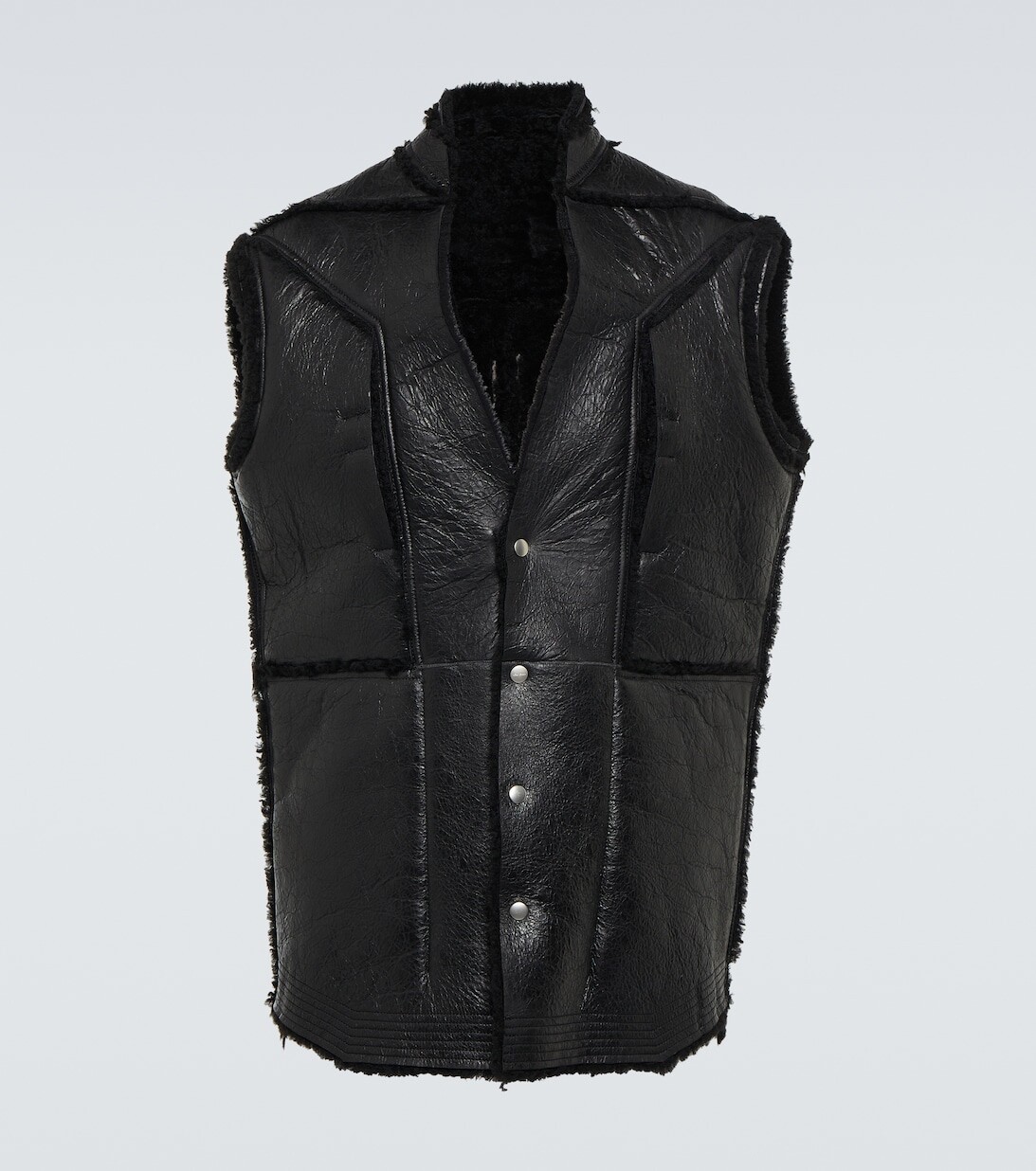 

Жилет из овчины Rick Owens, черный