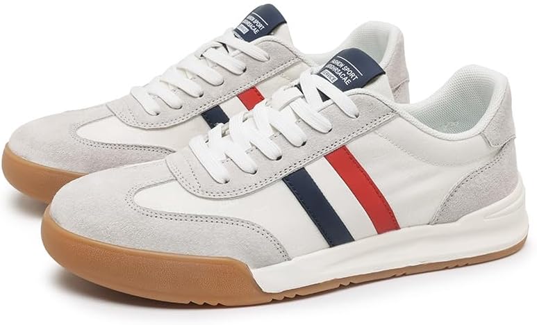 

Мужские модные кроссовки, повседневная обувь, ретро, замша и натуральная кожа, кеды для скейтборда, тенниса и прогулок Meixi Mobile, белый/синий