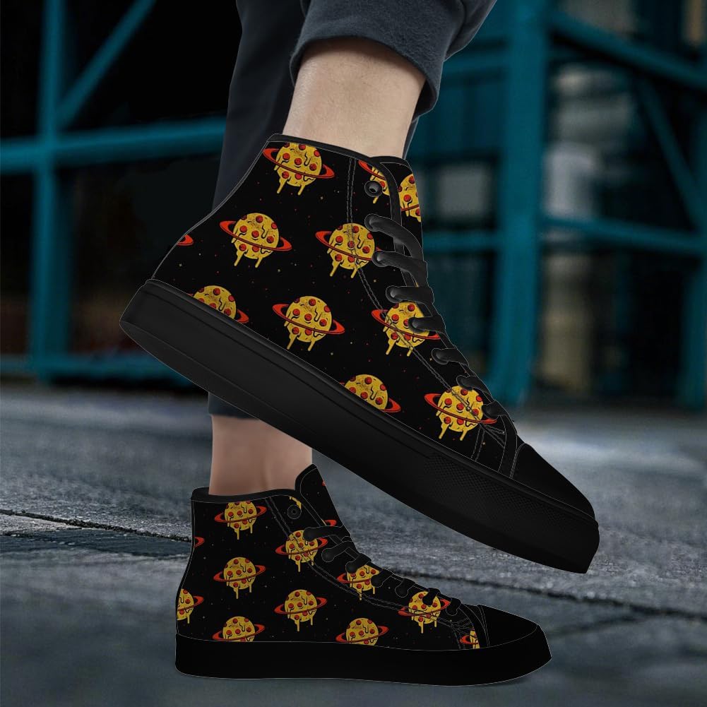 Кеды chebing Pizza High Top на высокой подошве для мужчин и женщин, высокие кроссовки на шнуровке, повседневная обувь, подарок для парня или девушки, желтый — фото 2