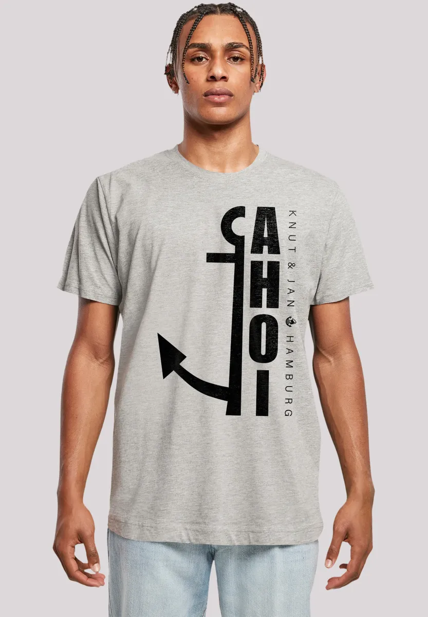 

F4NT4STIC Футболка "Ahoi Anker Crop Knut & Jan Hamburg", принт, серый