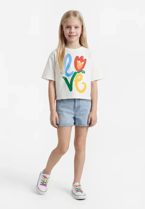 Футболка принтованная Stella Mccartney Kids, слоновая кость