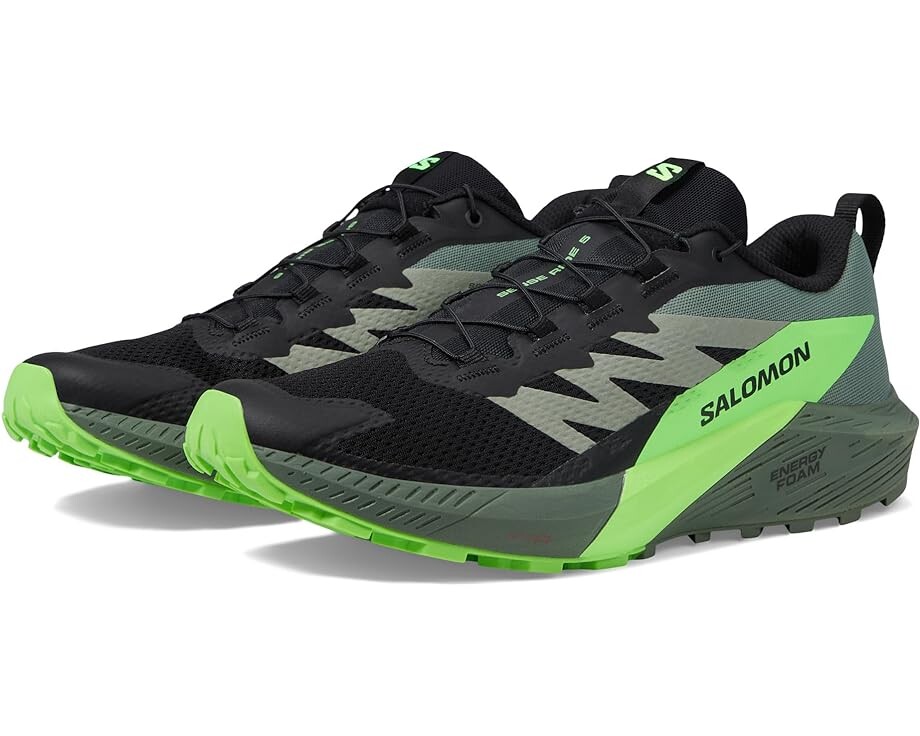 

Кроссовки Salomon Sense Ride 5, цвет Black/Laurel Wreath/Green Gecko, Черный, Кроссовки Salomon Sense Ride 5, цвет Black/Laurel Wreath/Green Gecko