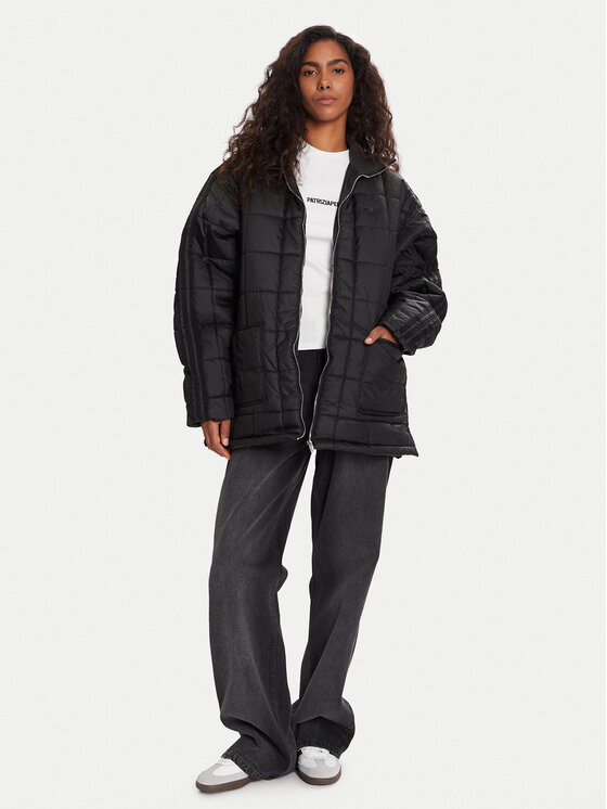 Демисезонная куртка oversize Essentials JX8825 Adidas, черный — фото 2