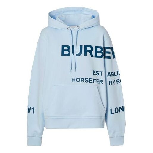 

Свитер ss21 horseferry printing pattern hoodie light blue Burberry, голубой