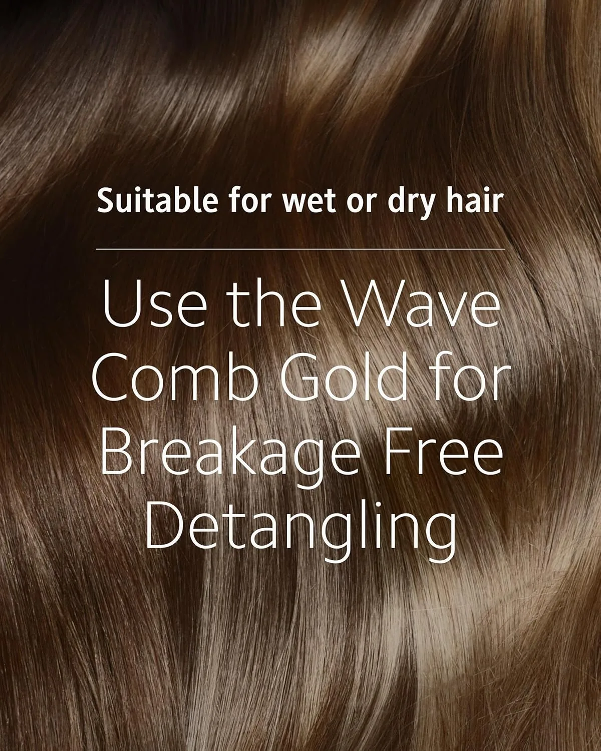 Расческа для волос Ibiza Hair Professional Wave Detangling Comb (Gold) с широкими зубьями для сохранения завитков, безболезненная, термостойкая, Gold — фото 4