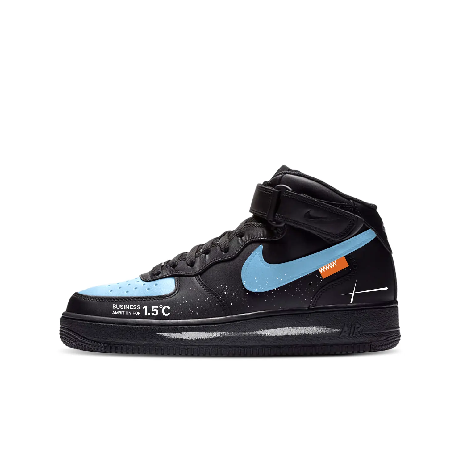 

Nike Air Force 1 Abrasion Resistant Height Increasing Low top Skateboard Shoes Unisex Blue Black