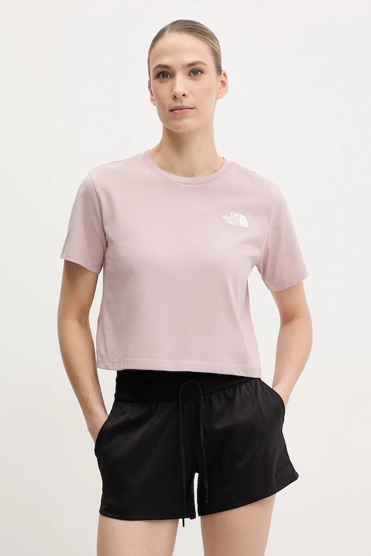 

Футболка simple dome cropped slim The North Face, розовый