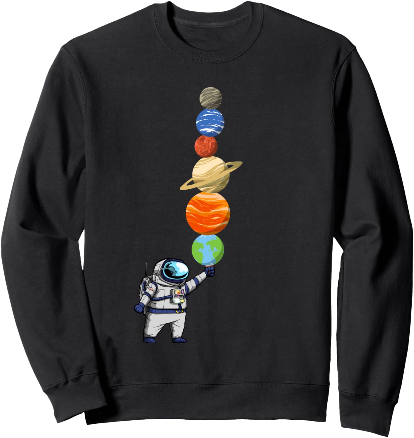 

Толстовка с изображением космического костюма астронавта из мультфильма «Планета астронавтов: мороженое» Astronaut Planet Space, черный