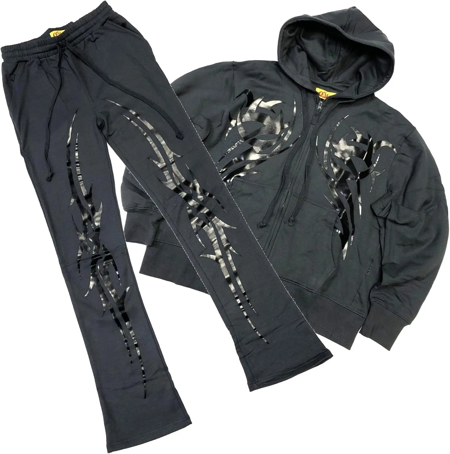 Худи CKEL Tribal Thunder Graphic Fleece Stacked Flare Set, цвет: серый