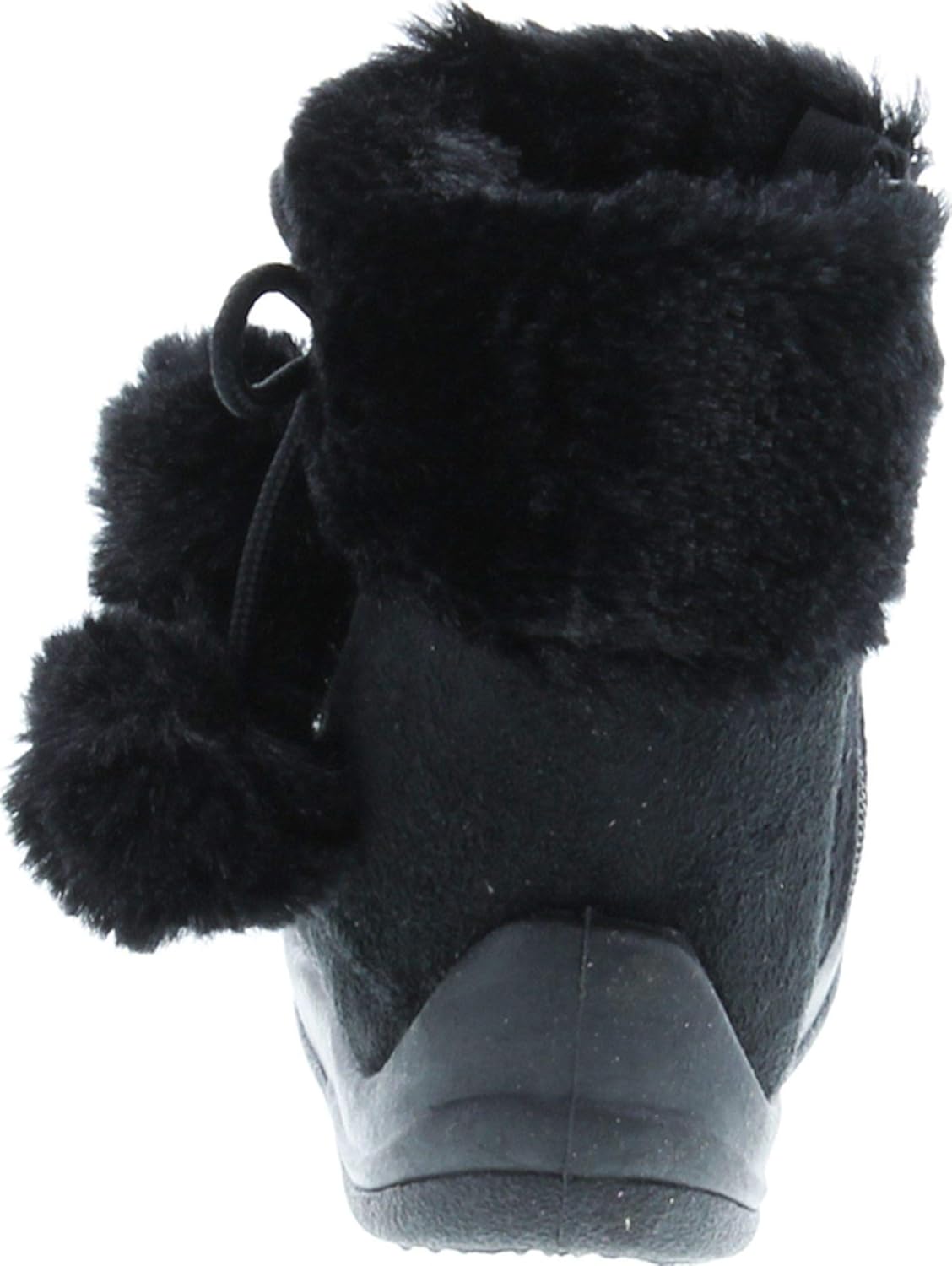 Детские ботинки с помпоном на плоской подошве Kali Footwear, Black — фото 4