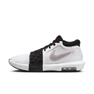Кроссовки Nike LeBron Witness 8 Basketball Shoes, цвет White/University Red/Black