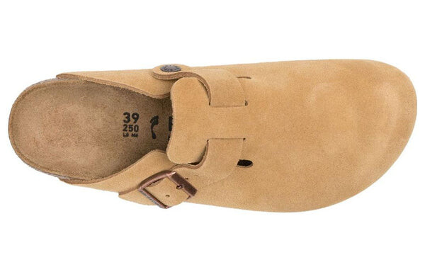 Тапочки boston suede leather narrow fit 'latte cream' Birkenstock, бежевый — фото 3