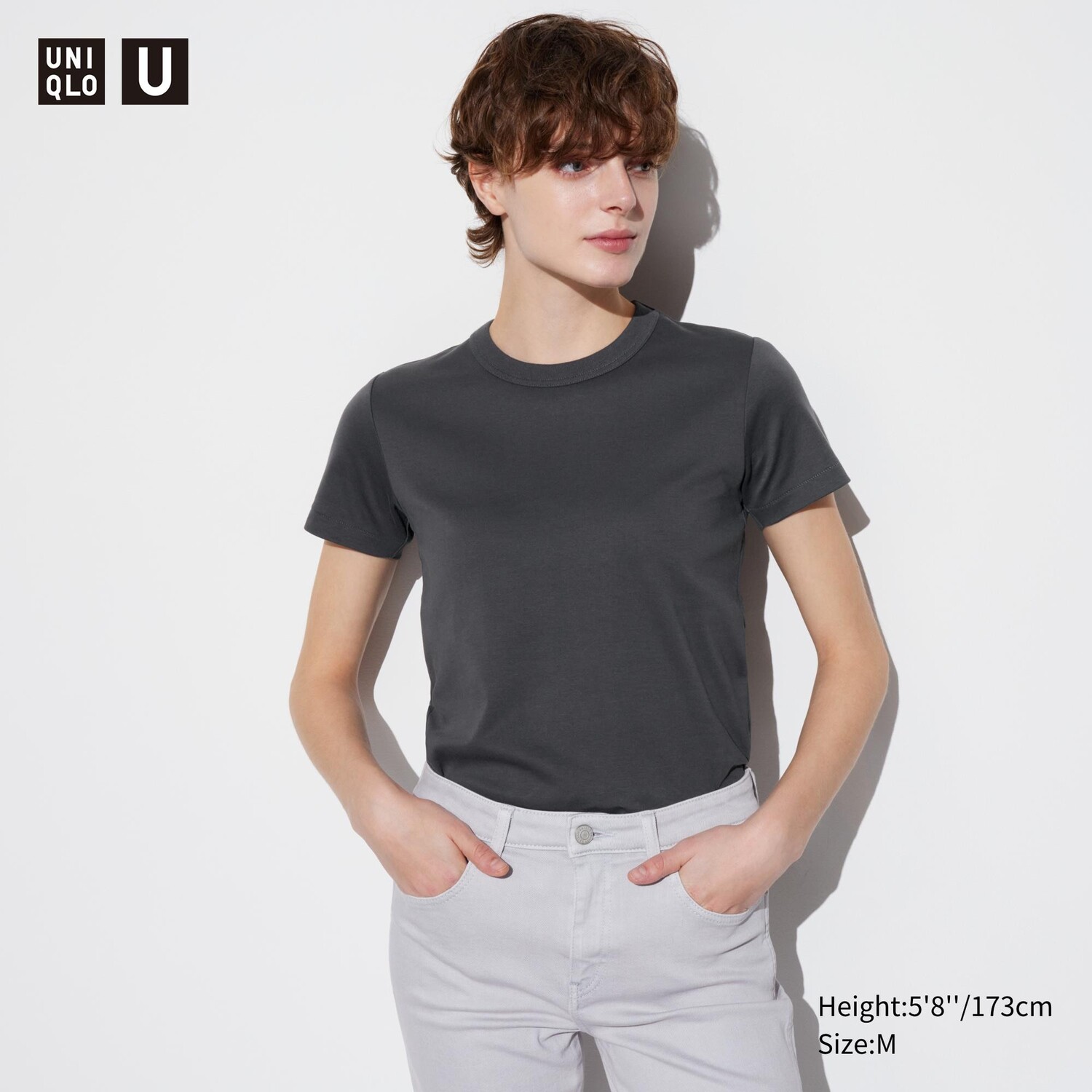 

Футболка Uniqlo U-образной формы, темно-серый