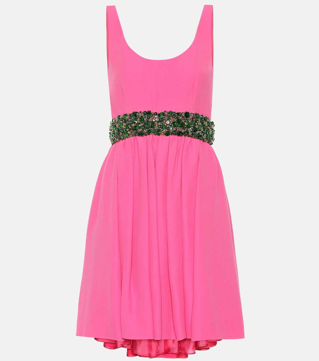 

Мини-платье из крепа с декором Prada, розовый