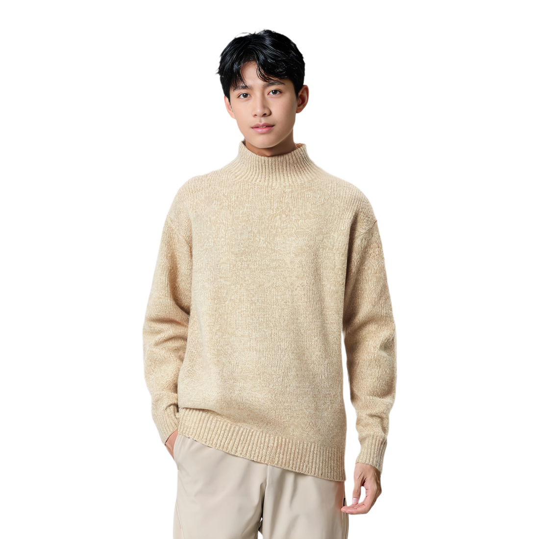 UNIQLO Jw Anderson Co Branded Series Souффле пряжа трикотаж мужской экрю — фото 3