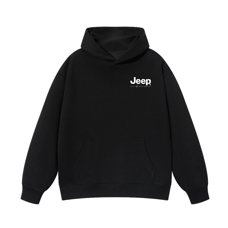 Толстовка с капюшоном утепленная для школьников Jeep, new year красный fleece-lined — фото 2