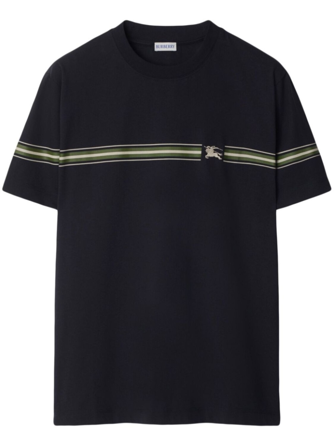 

Полосатая хлопковая футболка Burberry, синий