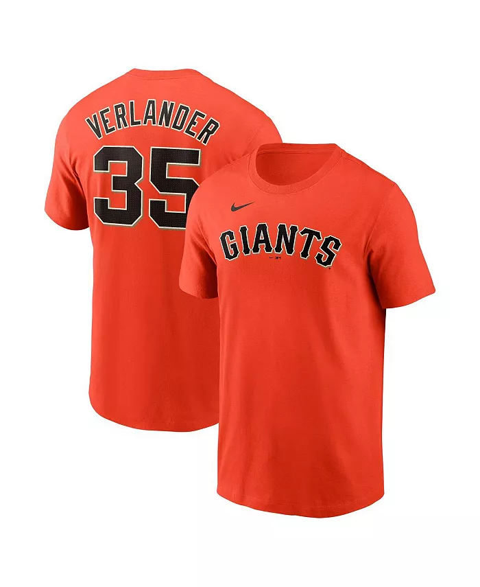 

Мужская футболка Justin Verlander Orange San Francisco Giants Fuse с именем и номером Nike