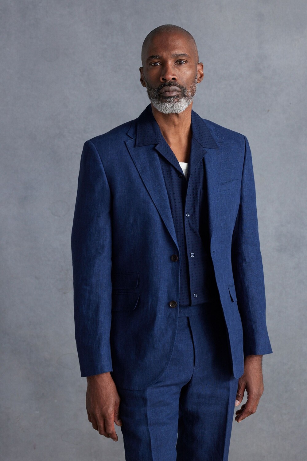

Льняной костюм Signature leomaster slim fit: куртка Next, синий