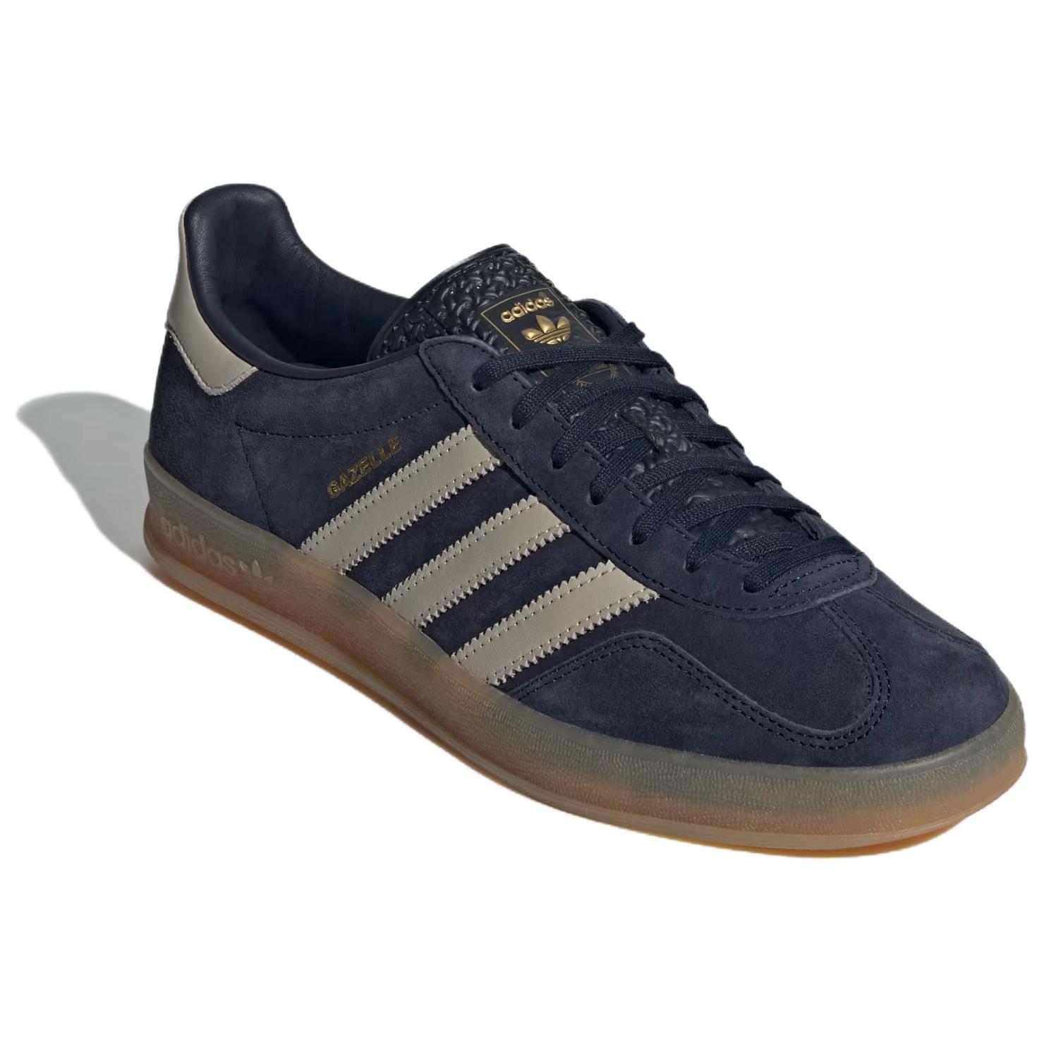Adidas Gazelle Indoor Legend Ink Wonder Beige Adidas Originals, Синий Коричневый — фото 3