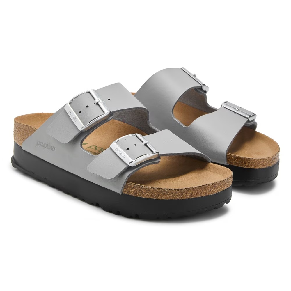 Платформенные сандалии на веганской основе Arizona от Papillio Birkenstock, stone coin